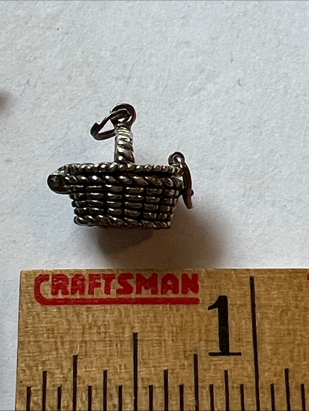 Antique Sterling Silver 925 articulated basket charm